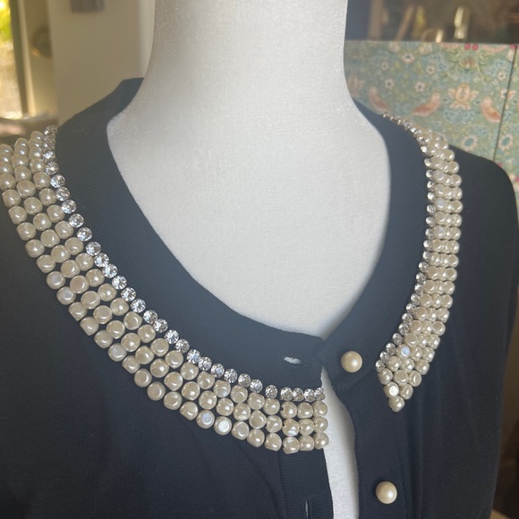 Kate Spade Three Quarter Black Diamond and Pearl Sweater. Never worn! Size M. - Picture 2 of 5